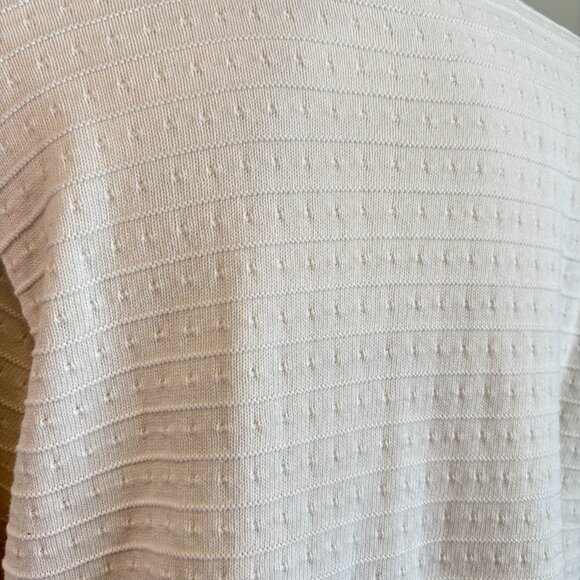 Margaret Winters Size Large Sweater Light Knit Cotton White Round Neck Casual - Picture 7 of 10